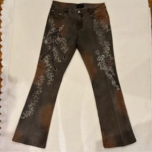 Official Beaded Hand Dyed Jeans Size XL